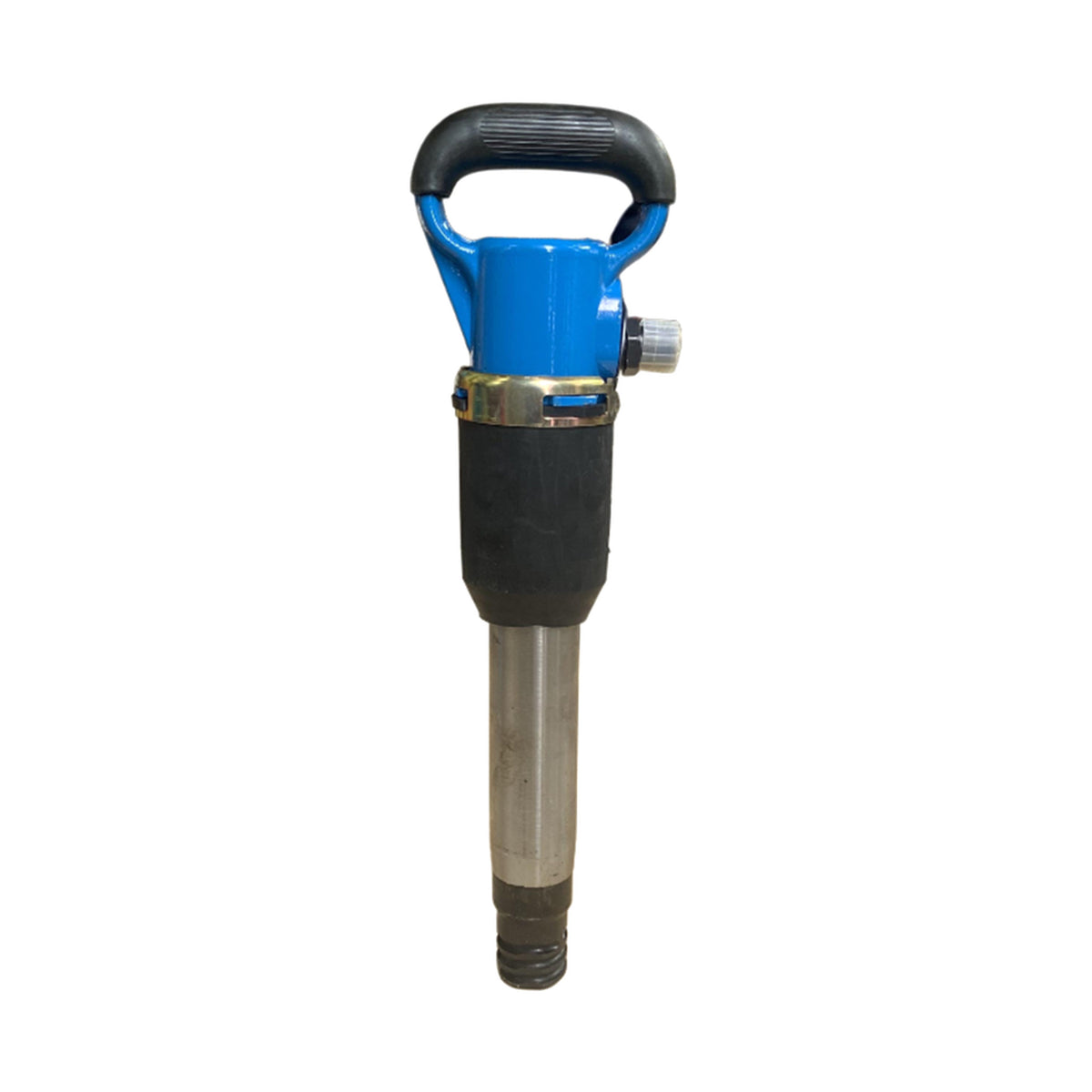 PerfoMax OP-3 pneumatic pick hammer with blue D-handle and black steel body on white background