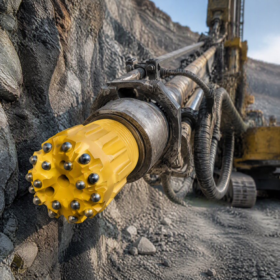 T51 Threaded Button Bit in a drilling application scene