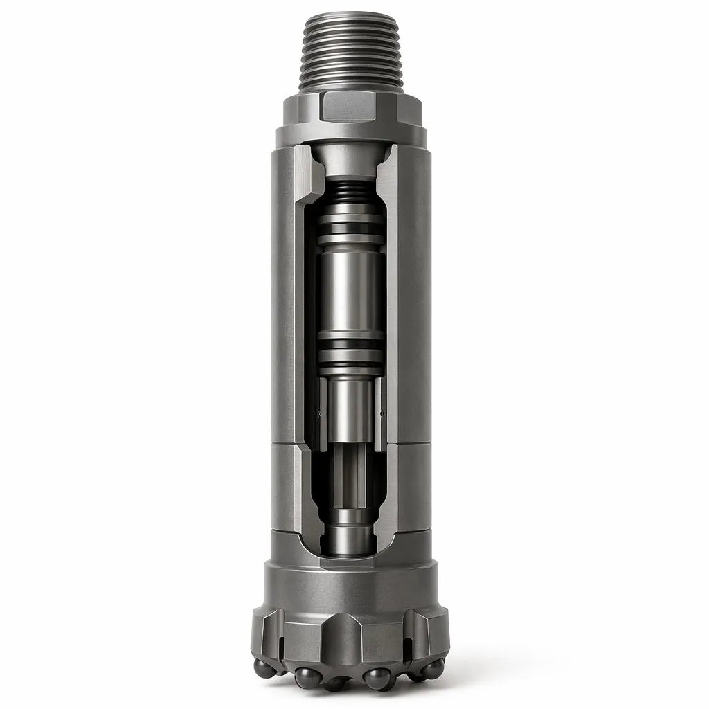 DTH hammer used in drill string troubleshooting for stuck-hole conditions