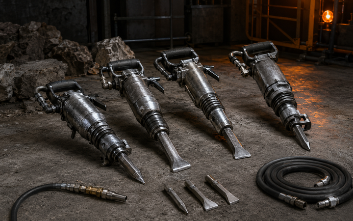 PerfoMax pneumatic breaker and pick tools for concrete and rock breaking