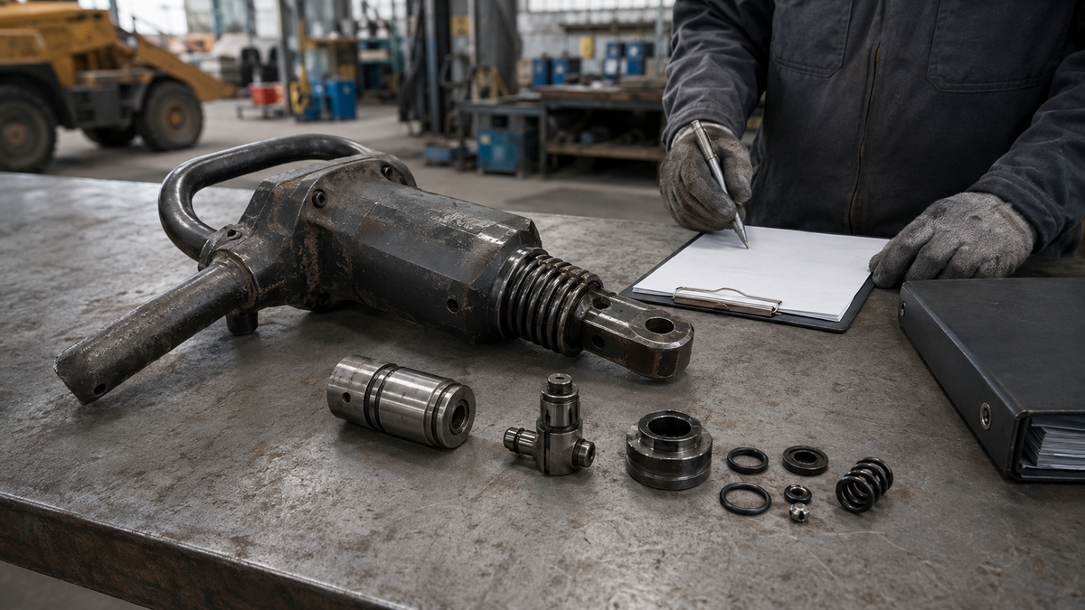 Pneumatic breaker and generic service parts arranged for an RFQ review