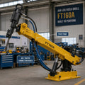 YT28 air-leg rock drill mounted on FT160A telescopic pusher leg assembly