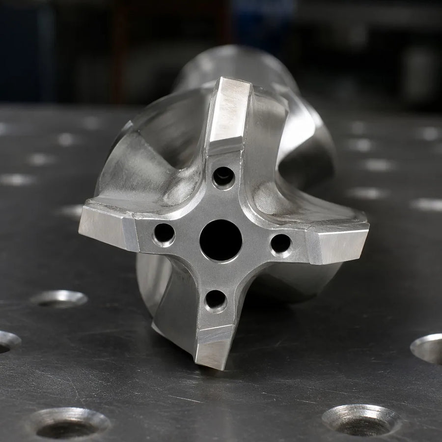 11-degree taper cross bit with four-arm carbide cutting profile and flushing openings