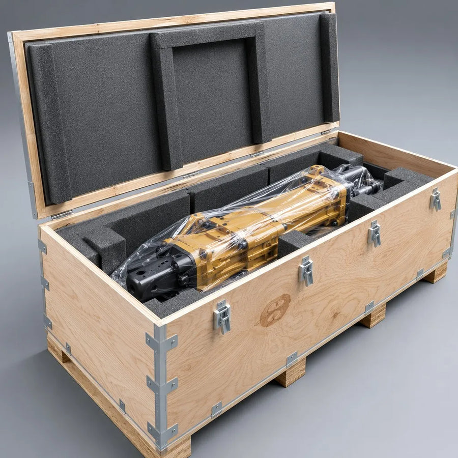 YT28 export packaging plywood crate with VCI vacuum seal and foam support