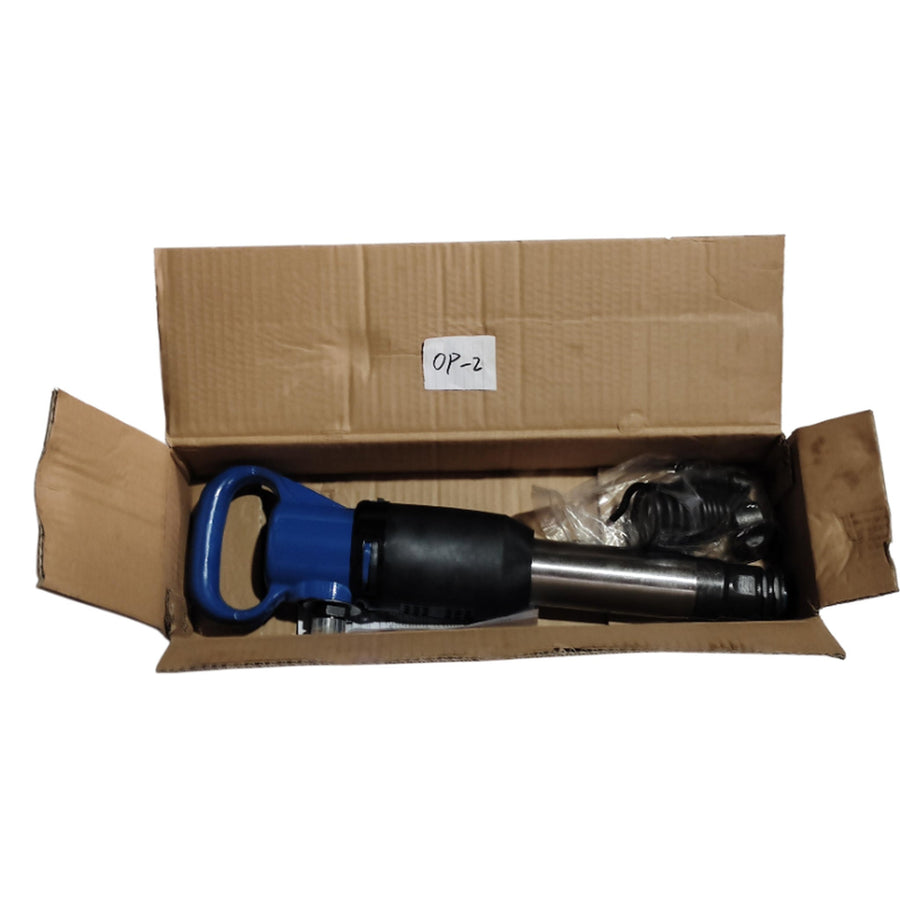 PerfoMax OP-2 pneumatic pick packed in export carton with accessories