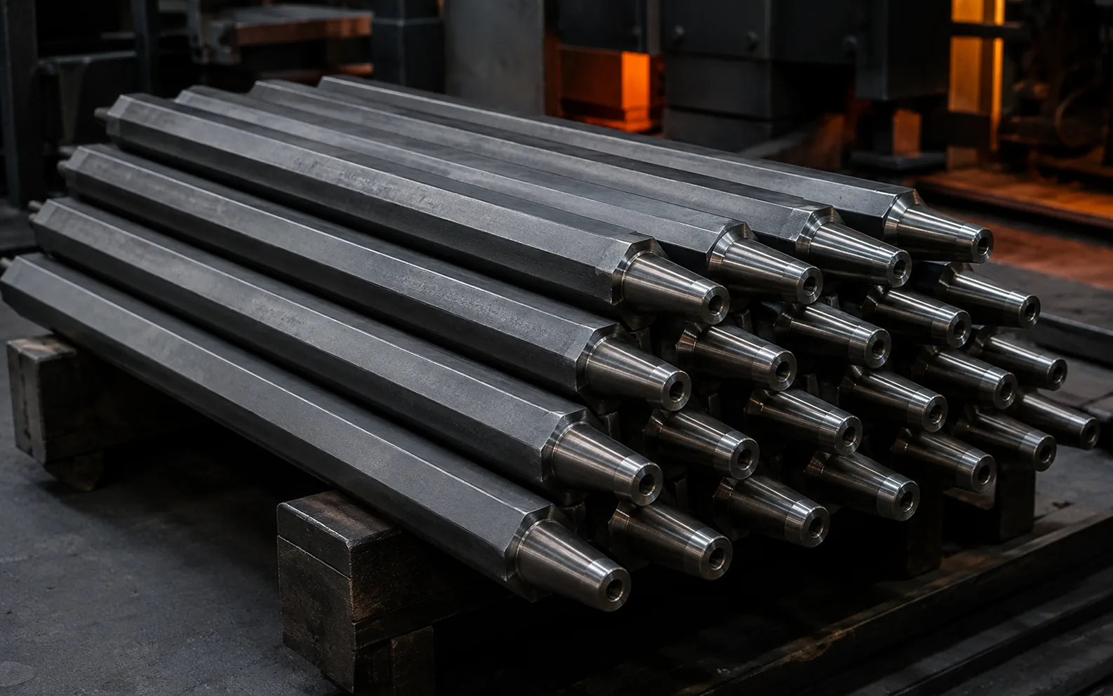 Integral and tapered drill rods with visible flushing passages