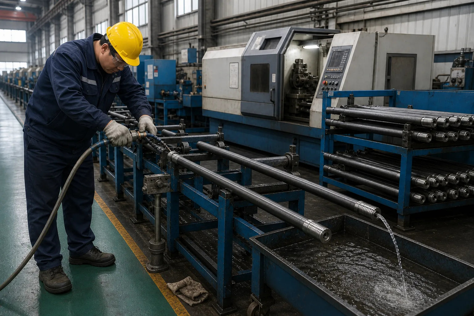 Review of a drilling-product flushing passage and end condition