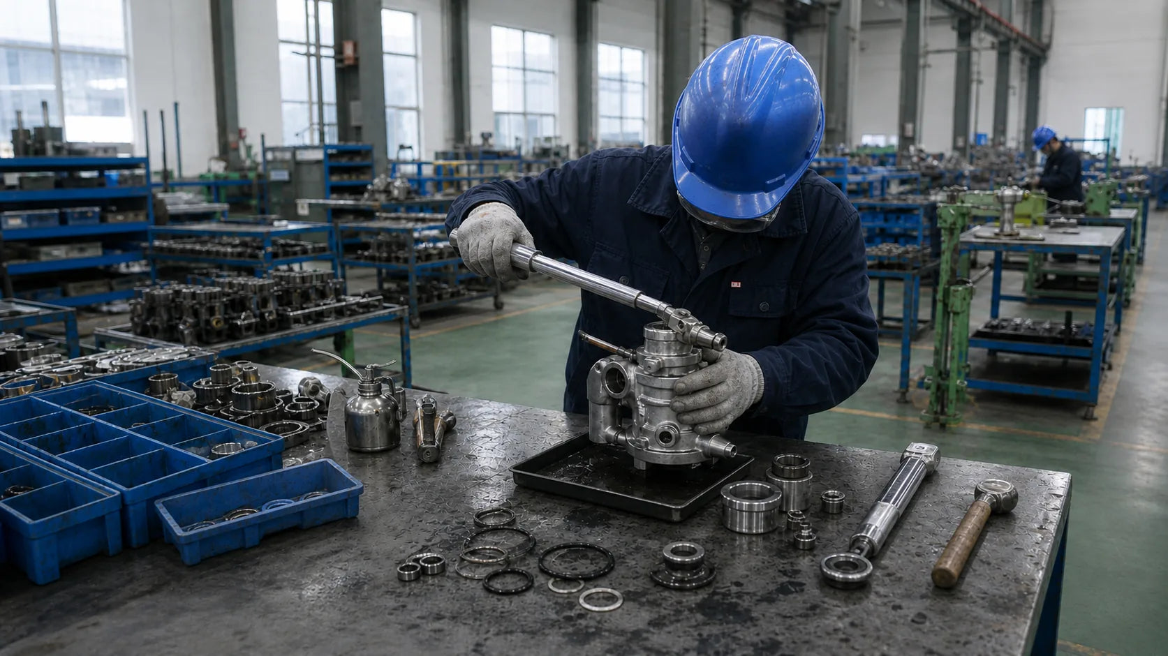 Assembly of a pneumatic drilling tool