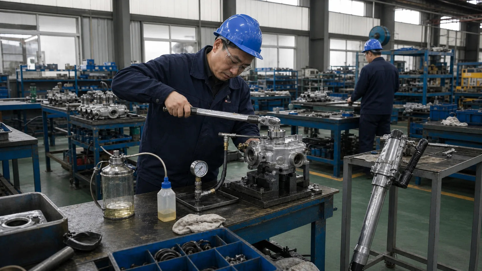 Assembly pre-check of pneumatic drilling equipment
