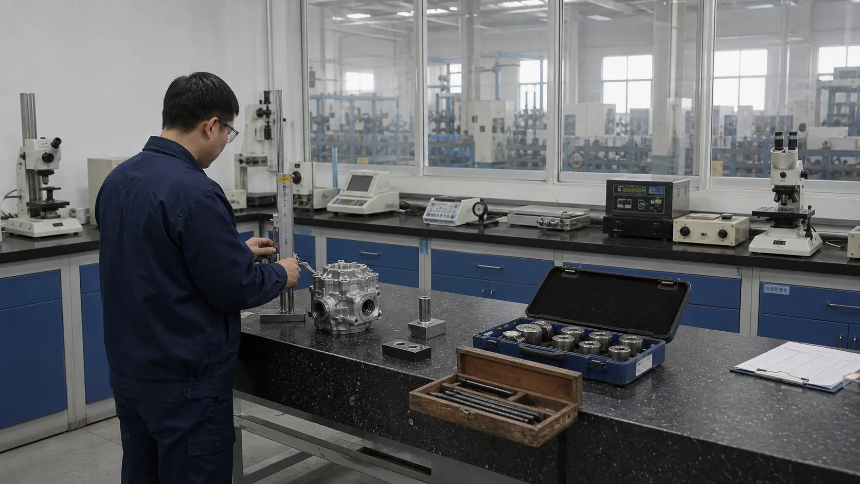 Dimensional inspection of a drilling-tool component