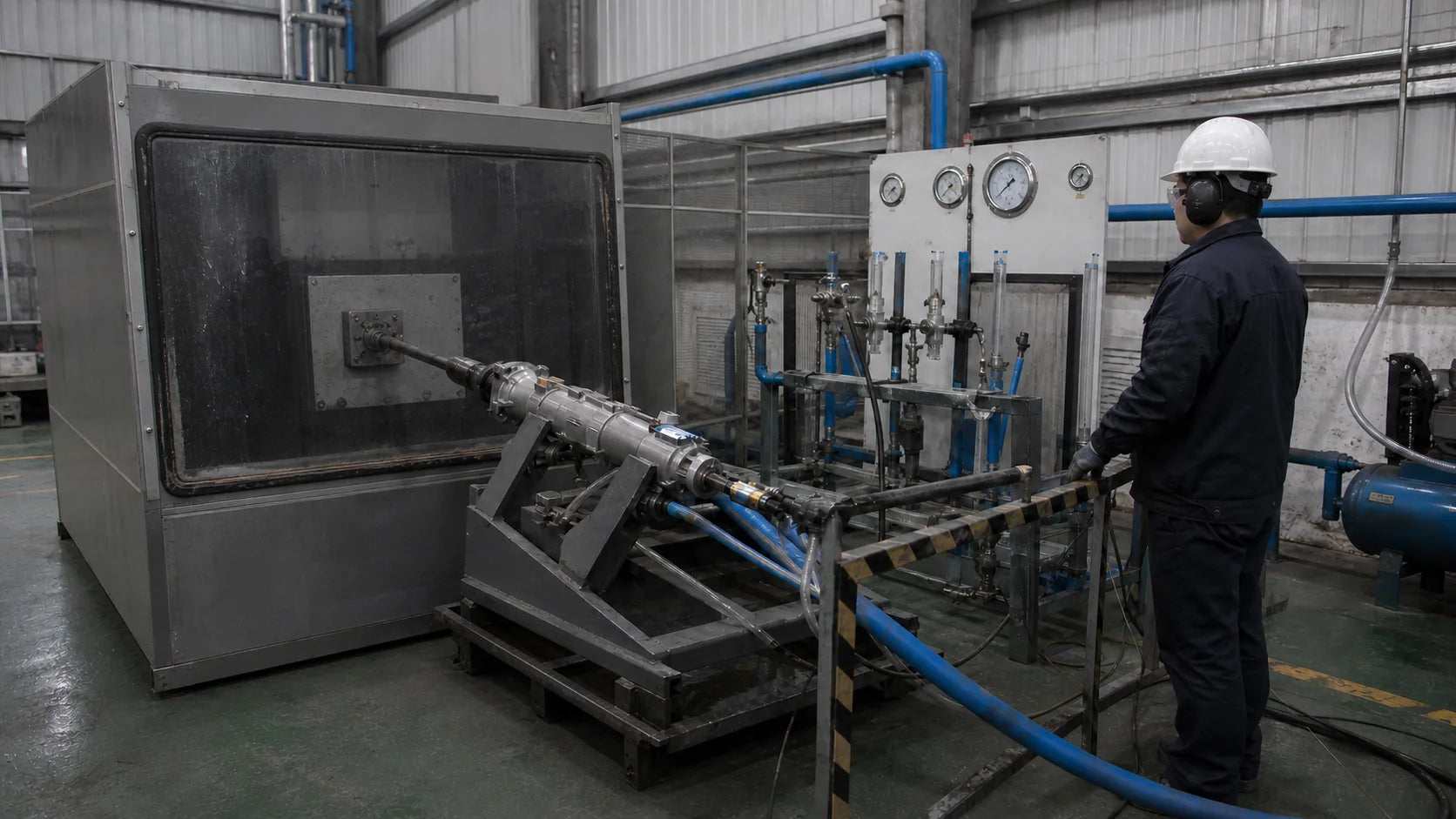 Functional check of pneumatic drilling equipment