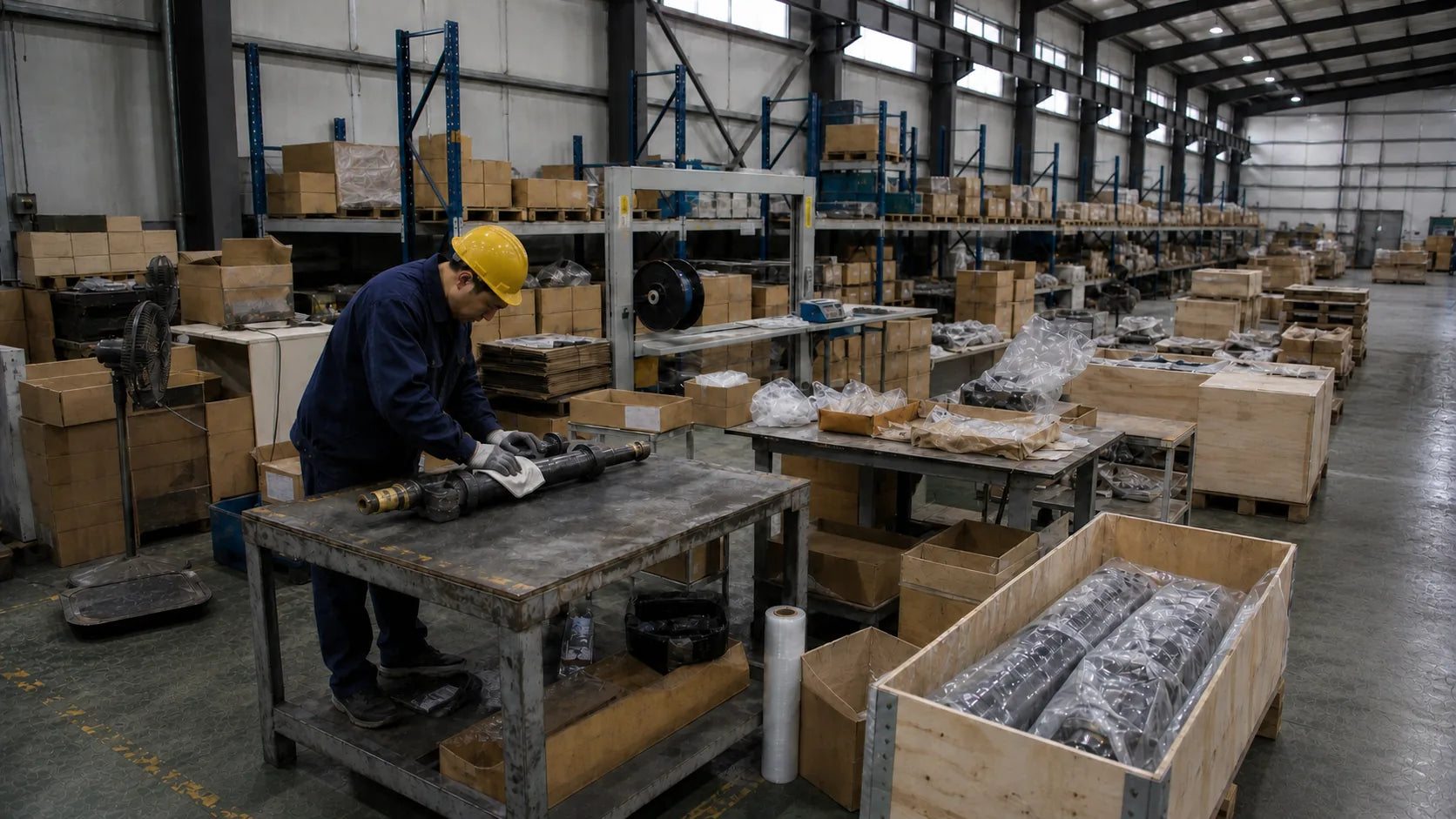 Long drilling products protected and prepared for packing